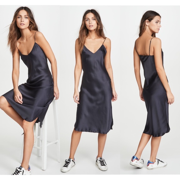 silk cami midi dress